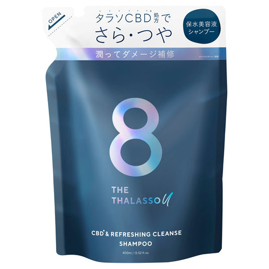 Eight the Thalasso You CBD & Refreshing Cleanse Serum Shampoo, 400ml, Musky Soap Scent (Refill)