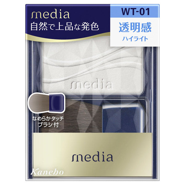 media Bright Up Cheek S, WT-01 (White), 2.8g, Fragrance-free
