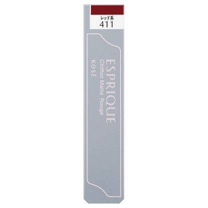 ESPRIQUE Chiffon Matte Rouge, RD411 Red, 6g, Lightweight and not burdensome, Fragrance-free
