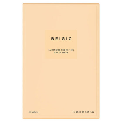 BEIGIC Luminous Hydrating Sheet Mask, 25ml x 4