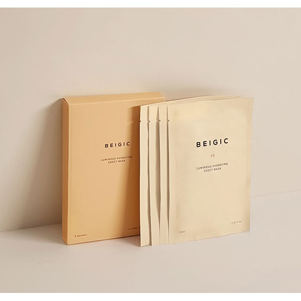 BEIGIC Luminous Hydrating Sheet Mask, 25ml x 4