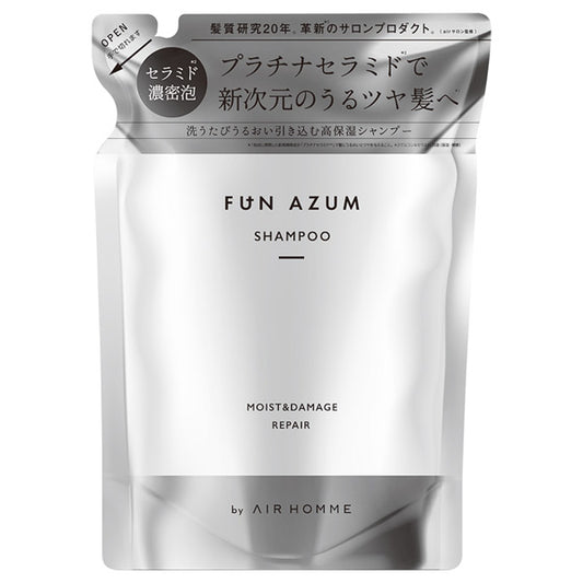 FUN AZUM Moist & Damage Repair Shampoo Refill, 380ml