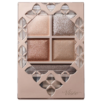 VISEE Vise Riche Panorama Design Eye Palette, BR-2 Greige Brown, 5.5g, Fragrance-free