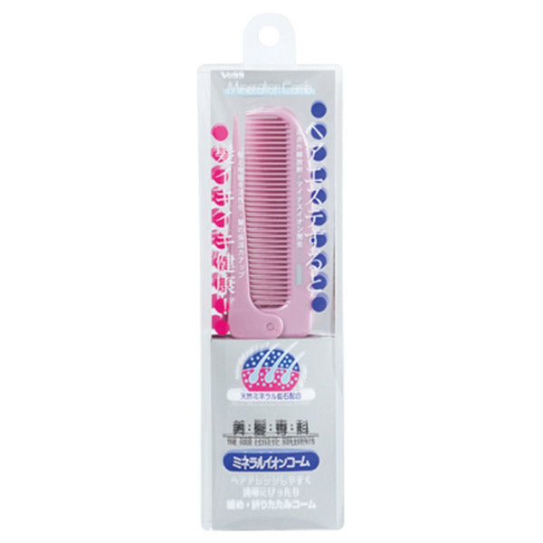 Bihat Senka Mineral Ion Thin Folding Comb, Pink