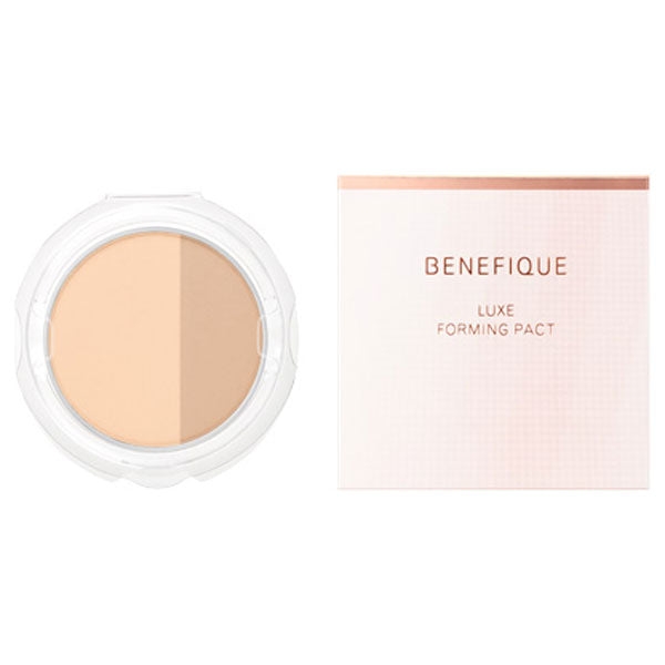 Benefique Luxe Forming Pact, SPF35 PA+++, Refill, Light Beige, 9g, Elegant Fresh Floral Scent