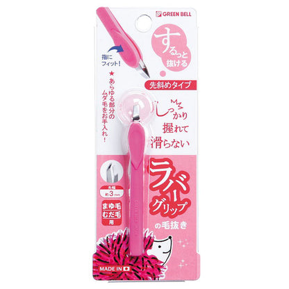 GT-217 Angled Tweezers with Rubber Grip