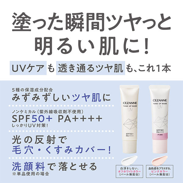 CEZANNE UV Tone Up Base, SPF50+ PA++++, Pink, 30g