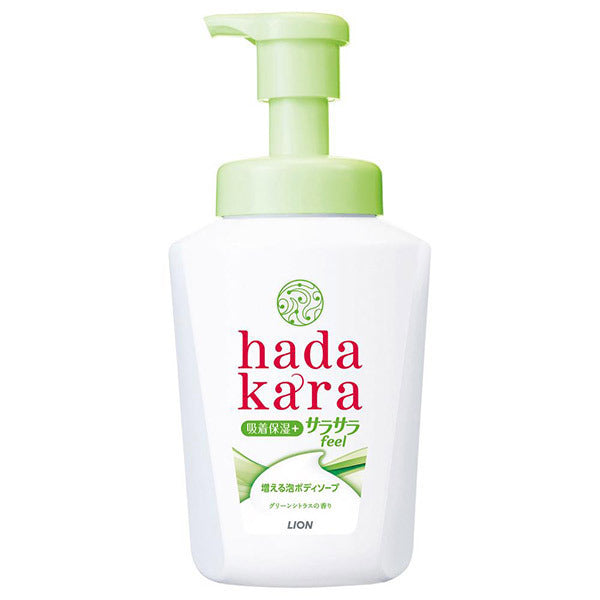 Hadakara Foaming Cleanser with a Smooth Feel, Green Citrus Scent, 530ml, Green Citrus