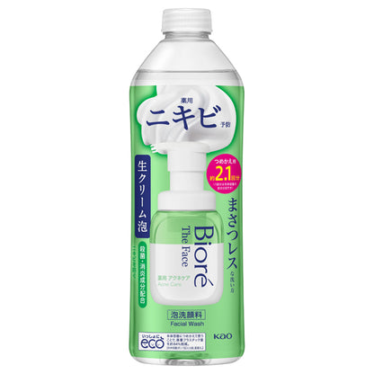 Biore The Face Foaming Facial Wash Acne Care Refill, 340ml