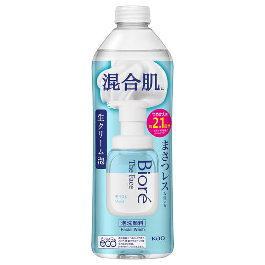 Biore The Face Foaming Facial Wash Moist Refill, 340ml