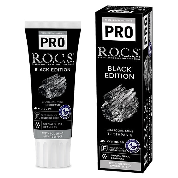 R.O.C.S. PRO Black Edition Toothpaste (Charcoal Mint), 94g