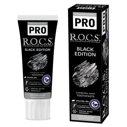 R.O.C.S. PRO Black Edition Toothpaste (Charcoal Mint), 94g