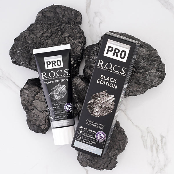 R.O.C.S. PRO Black Edition Toothpaste (Charcoal Mint), 94g