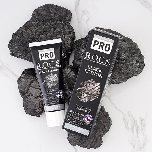 R.O.C.S. PRO Black Edition Toothpaste (Charcoal Mint), 94g