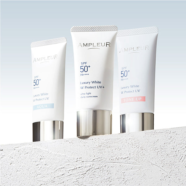 Luxury White Double Protect UV Aqua, SPF50+ PA++++, 30g, Water gel type with a refreshing, close-fitting finish, White floral