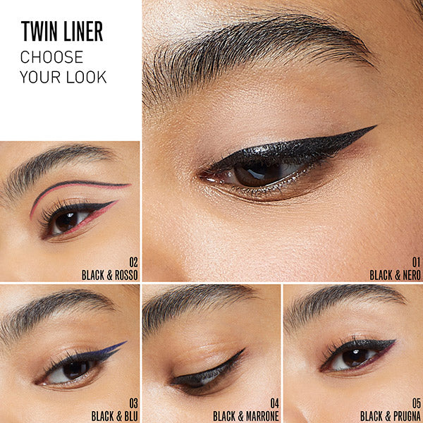 VALENTINO BEAUTY Twin Liner, 03 Black & Navy, Liquid 0.5ml+Pencil 0.1g