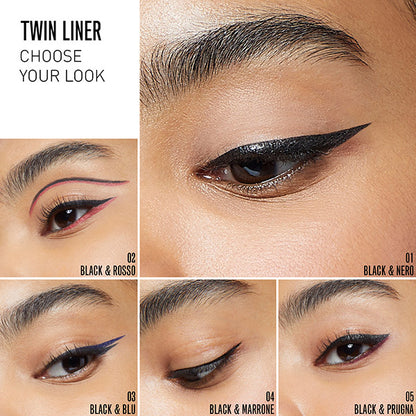 VALENTINO BEAUTY Twin Liner, 03 Black & Navy, Liquid 0.5ml+Pencil 0.1g