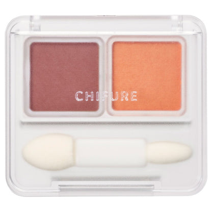 Chifure Twin Color Eyeshadow, 42 Orange, Fragrance-Free