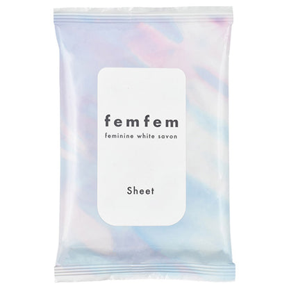 femfem Feminine Wiping Sheets (White Savon), 10 sheets