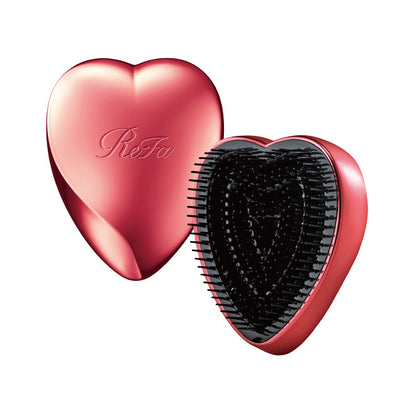 ReFa Heart Brush, Shine Red, Approx. 73 x 91 x 53 mm (with cover attached)