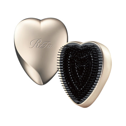 ReFa Heart Brush, Champagne Gold, Approx. 73 x 91 x 53 mm (with cover attached)