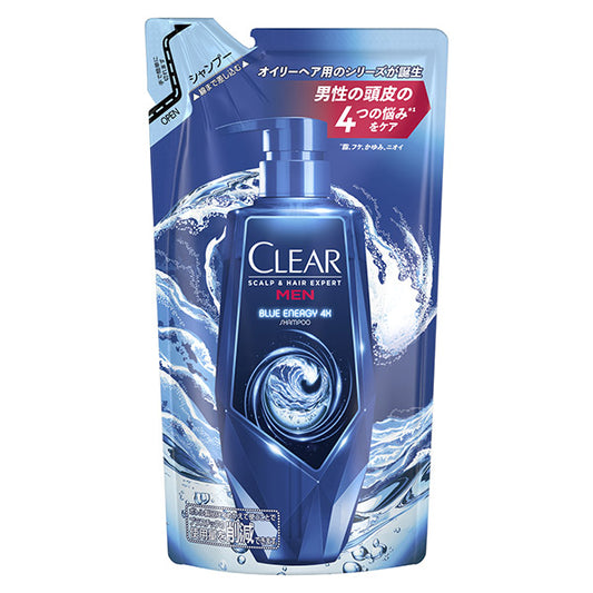 CLEAR Blue Energy 4x Scalp Shampoo Refill, 280g