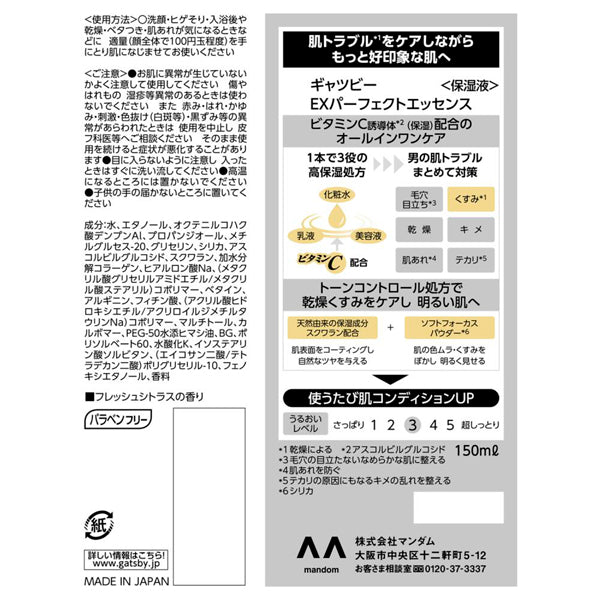 GATSBY EX Perfect Essence, 150ml