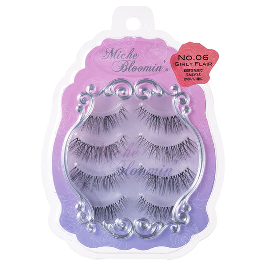 Miche Bloomin Eyelashes Regular Line (No. 06 Girly Flare), 4 Pairs