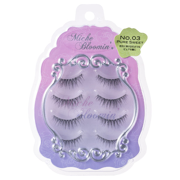 Miche Bloomin Eyelashes Regular Line (No. 03 Pure No.03), 4 Pairs