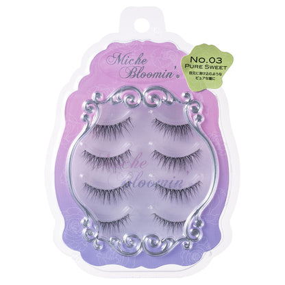 Miche Bloomin Eyelashes Regular Line (No. 03 Pure No.03), 4 Pairs