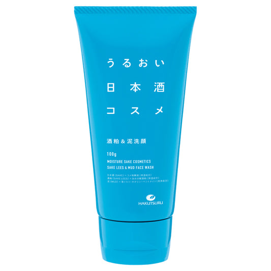 Hakutsuru Uruoi Sake Cosmetics Sake Kasu & Mud Facial Wash, 100g
