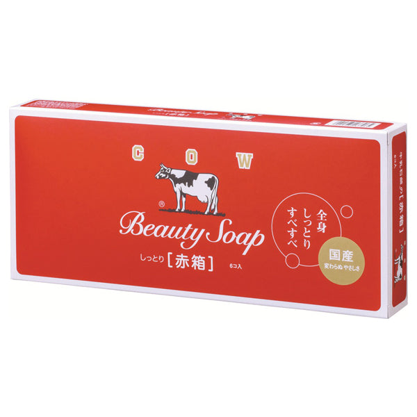 COW BRAND Red box (moisturizing), 6 pieces, Rose-like floral scent