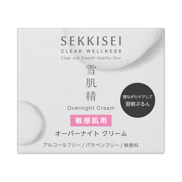 Sekkisei Clear Wellness Overnight Cream, 40g, Fragrance-free