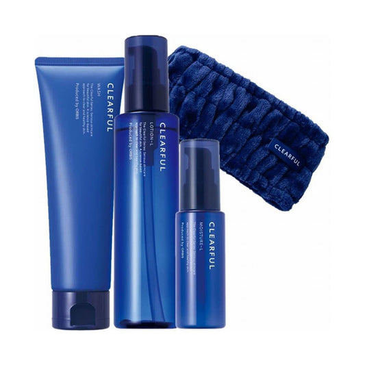 ORBIS Clearful 3 Step Set L with hair band, Fragrance-free