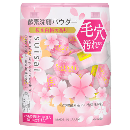 suisai Beauty Clear Powder Wash N, 0.4g x 32 pieces, Cherry Blossom & White Peach Scent