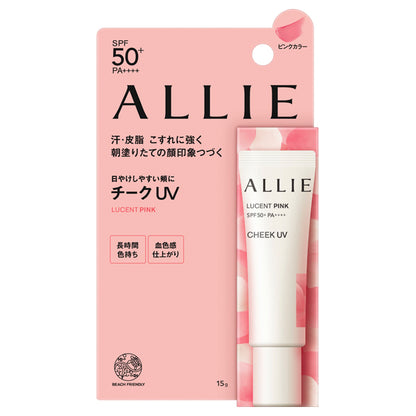 ALLIE Chrono Beauty Color On UV SPF50+ PA++++ Cheek (01 Lucent Pink), 15g