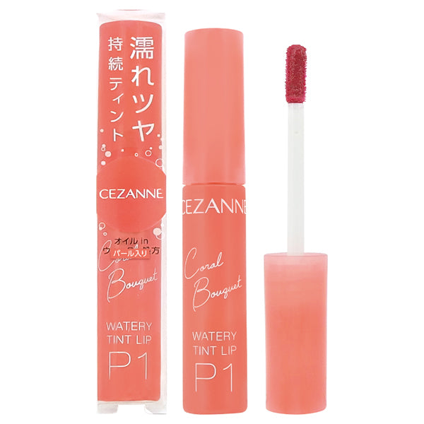 CEZANNE Watery Tint Lip, P1 Coral Bouquet, 4.0g