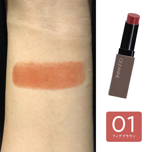 CEZANNE Lip Color Shield, 01 Fig Brown, 3.7g