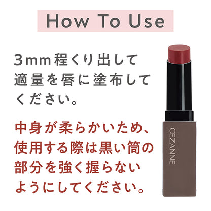 CEZANNE Lip Color Shield, 01 Fig Brown, 3.7g