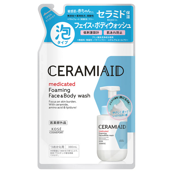 Ceramaid Medicated Face & Body Wash Refill, 380ml