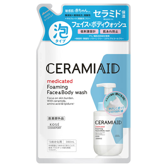 Ceramaid Medicated Face & Body Wash Refill, 380ml