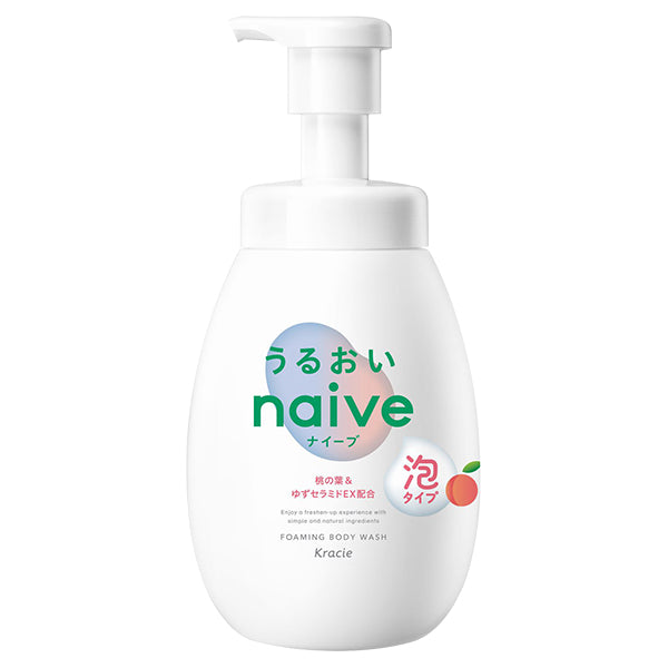 Naive Foam body soap (moisturizing type), Body,pump, 600ml, Gentle peach soap scent