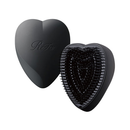 ReFa Heart Brush, Matte Black, Approx. 73 x 91 x 53 mm (with cover attached)