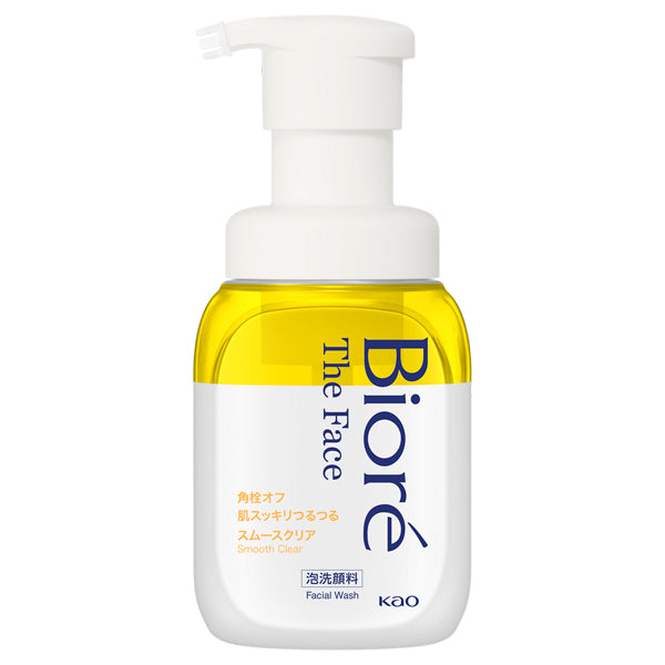 Biore The Face Foam Cleanser Smooth Clear, 200ml, Soft bergamot soap scent