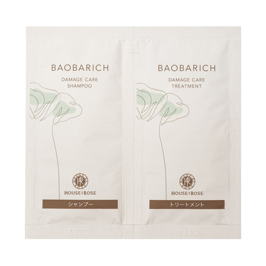 HOUSE OF ROSE Baobab Rich Damage Care Shampoo & Treatment Mini Pouch (Floral Green), 10ml + 10g