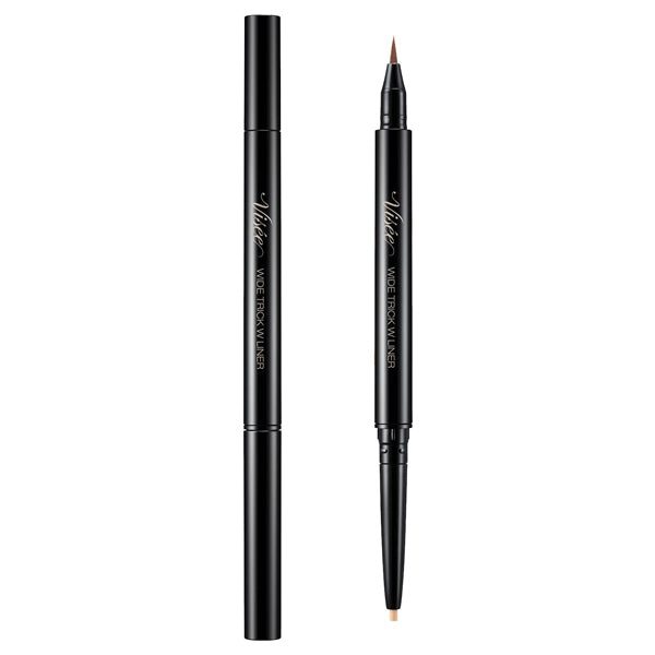 VISEE Wide Trick Double Liner, 01 Nuance Brown & Beige, 0.4g, Fragrance-free