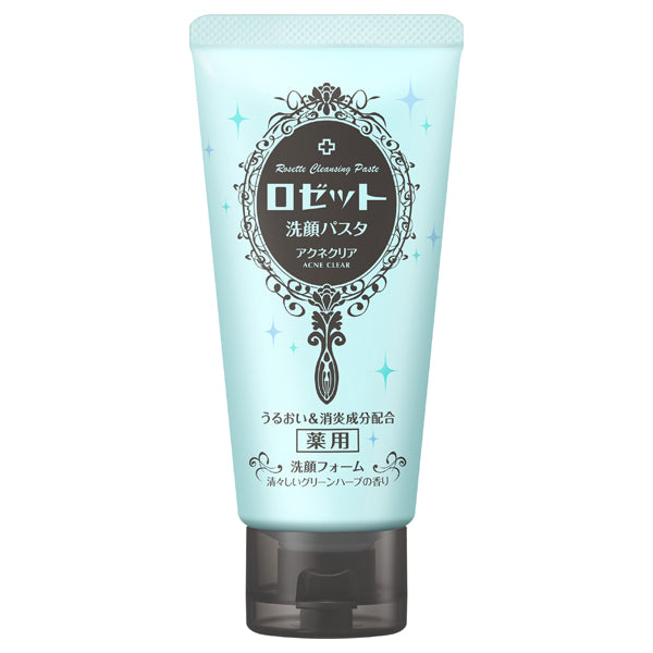 ROSETTE Facial Cleansing Pasta Acne Clear, 120g, Green Herb Scent