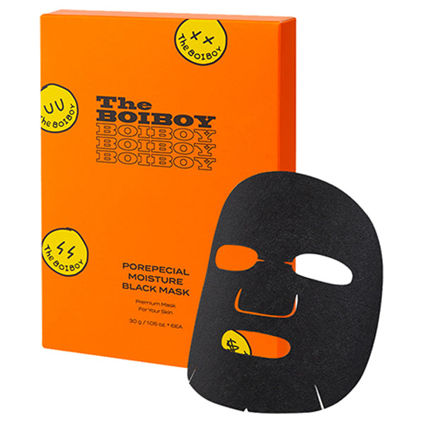 TheBOIBOY Pore-special Moisture Black Mask, 6 Sheets