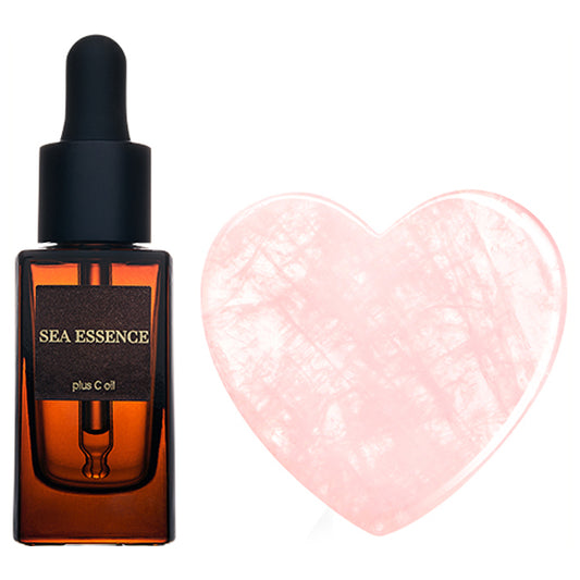 SEA ESSENCE VR Beauty Oil & Rose Quartz Facial Plate Set, 15ml