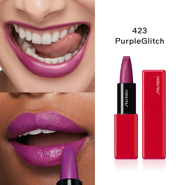 SHISEIDO Techno Satin Gel Lipstick, 423 Purple Glitch, 3.3g
